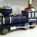 reserved for Brook The scotch comes rolling in -Vintage train 1880 Iron Horse Steam Engine whiskey decanter set scotch set PRICE REDUCED