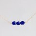 Cobalt blue and gold filled beads beaded bar necklace - minimal gold filled jewelry