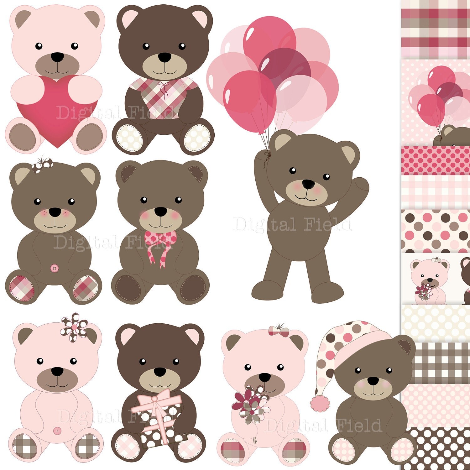 clip art pink teddy bear - photo #19