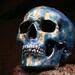 Cast Aluminum Skull Blue Ankh