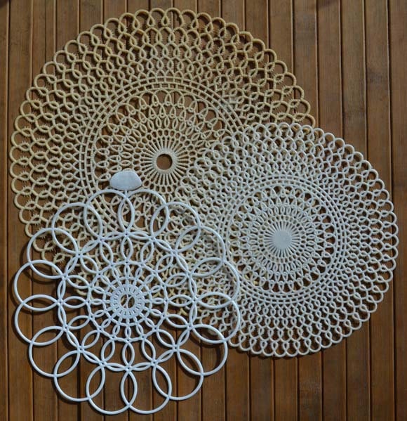 Vintage Plastic Doily Set