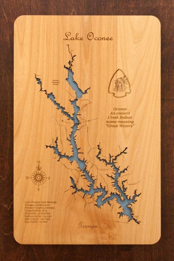 Lake Oconee Georgia wooden laser - Il 570xN.310034273