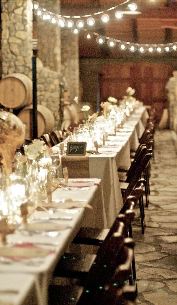 Natural burlap table runners. hessian. fall or rustic decor.