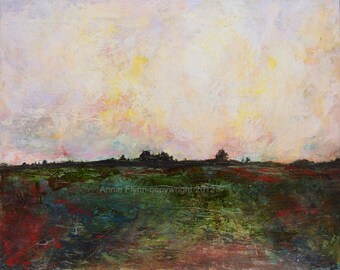 Archival Print of original oil painting "Farm at Sundown"