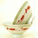 Vintage Japanese Porcelain Rice Bowls Spring Blossom Chawan