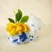 Cat Figurine Blue and White Ceramic Bud Vase Summer Gift