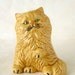 Cat Figurine Vintage Ceramic Persian Kitty Long Haired Blue Eyes