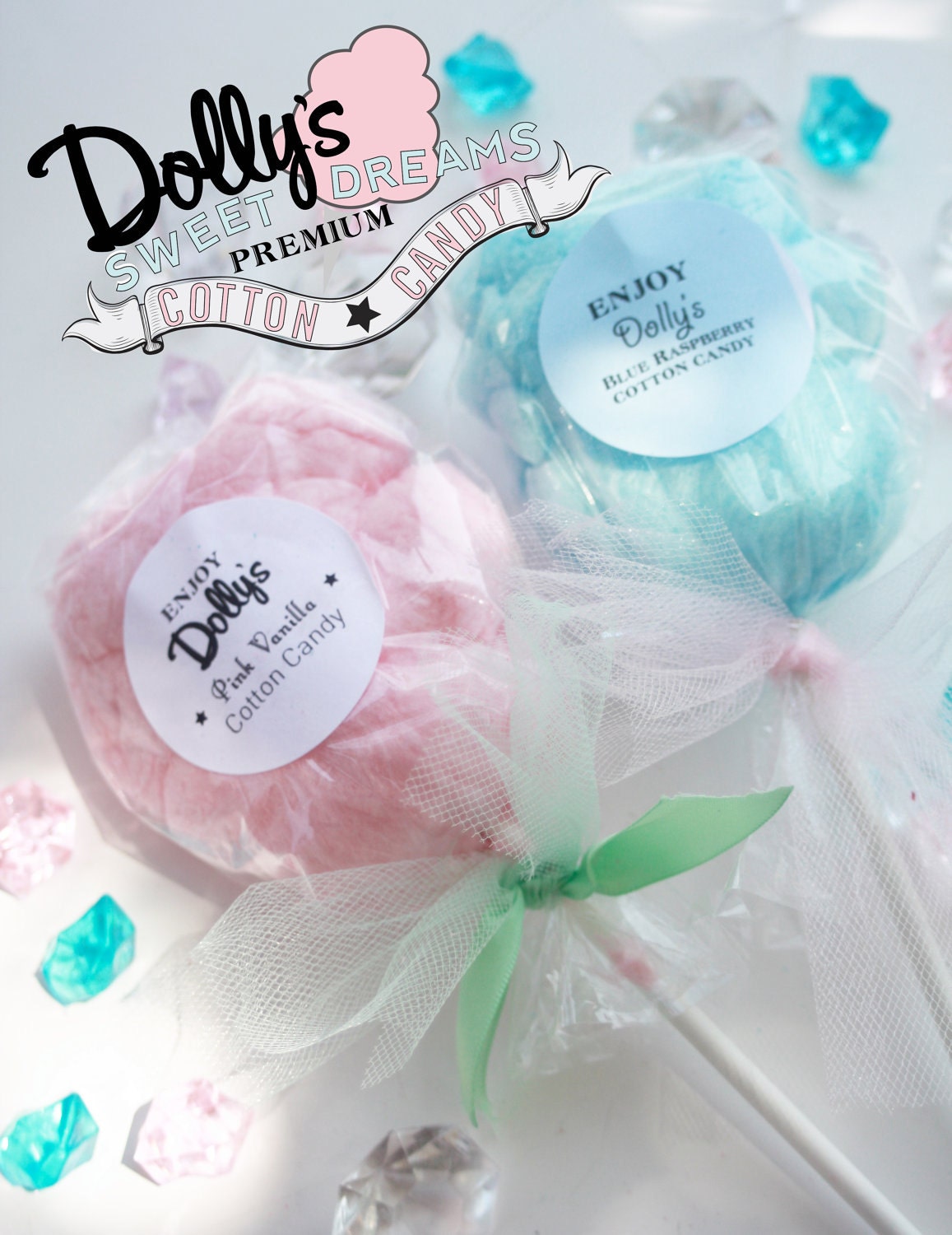 25 Cotton Candy Lollipops With Custom Labels By Dollyscottoncandy