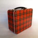 Vintage 60s Metal Lunchbox // Retro Purse in Red Plaid
