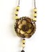 Butter yellow leather floral necklace with citrine gemstone beads