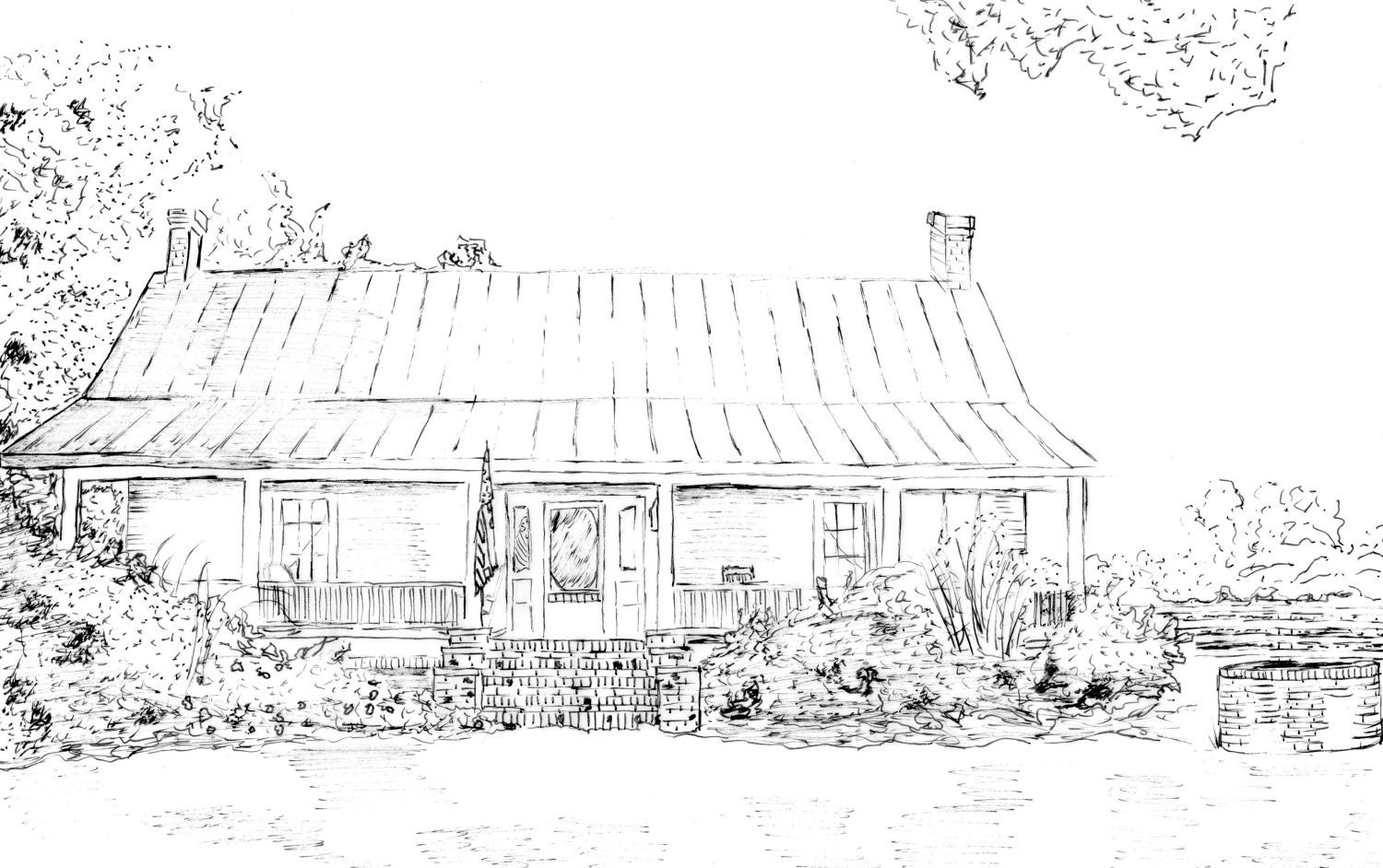 Custom Pen and Ink Drawings of Homes by MaggieGriffinDesign