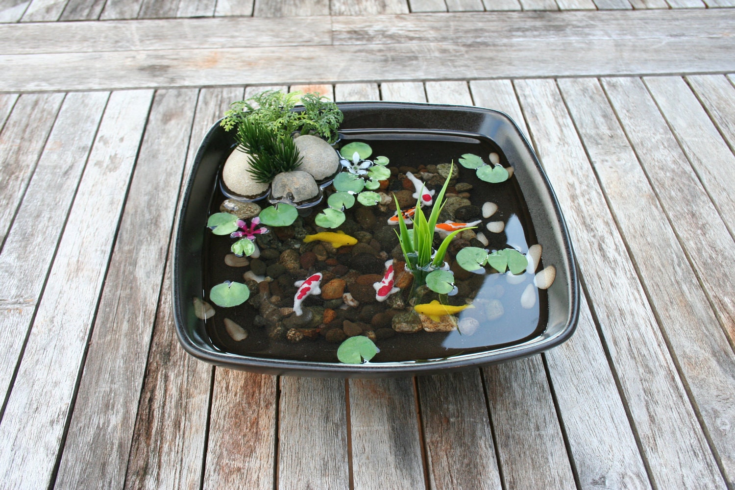 Miniature Koi pond in resin