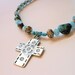 Southwest Style Cross Sky Blue Necklace