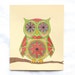 GEOMETRIC OWL Mixed Media OOAK