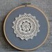 Shabby Chic Doily Art Gray and Beige Lace- Embroidery Hoop Wall Hanging Decor