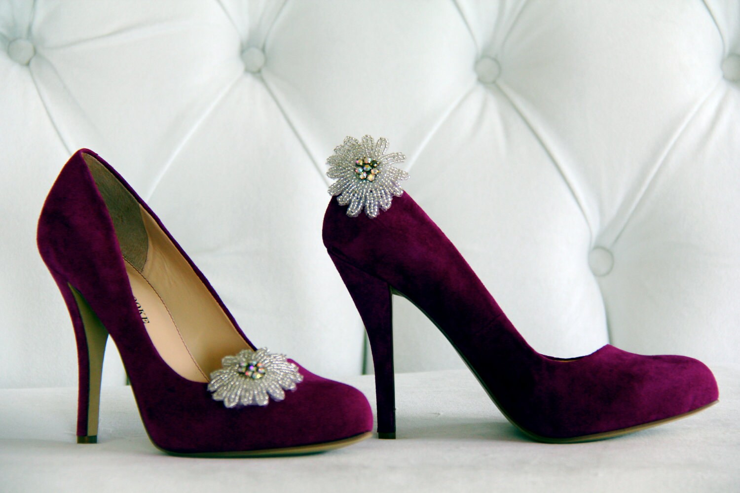 SALE Beaded Starburst Shoe Clips Bridal by RisaRuthDesigns on Etsy