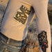 One of a kind upcycled Banana Republic cardigan with handmade denim patches