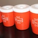 Vintage Kitchen Canister Set Red Orange