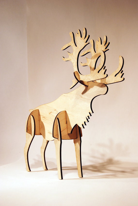 Items similar to Birch Wood Moose (or Reindeer) Decoration on Etsy