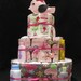 10% off use code 10CAKE at checkout baby shower gift Modern bird pink baby girl diaper cake centerpiece gifts by Brookes & Company