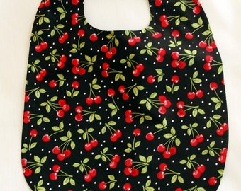 Adult Bib - Cherries Print