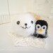 CIJ Sale amigurumi Seal pup kawaii fuzzy white and mini Penguin - Ready to Ship