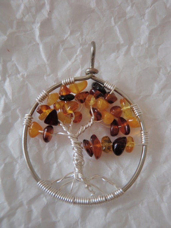 Prehistoric Amber Tree of Life Pendant