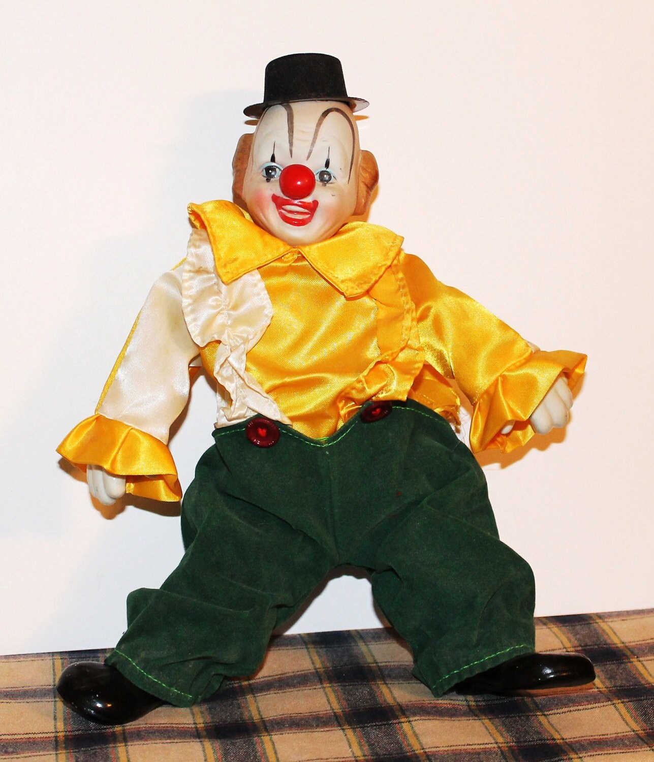Vintage Musical Clown Doll Porcelain Plays The Sting Theme