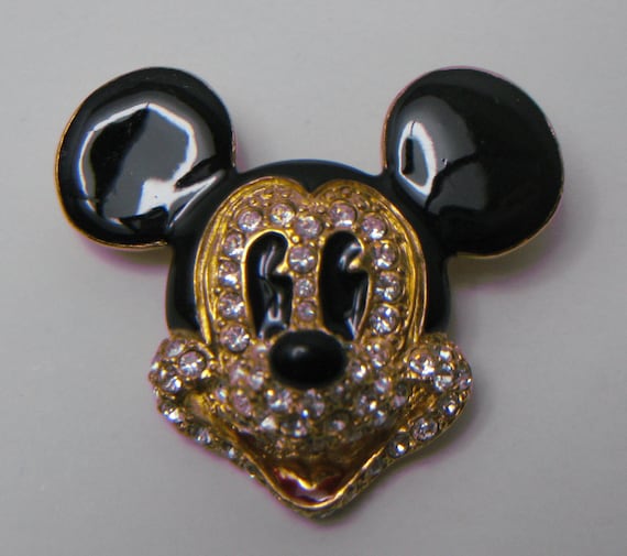 MICKEY MOUSE by Napier Brooch Pin With Enamel by AntiquesForKeeps