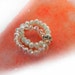 Elastic silicon ring, clear crystal beads, sterling silver rhinestone rondelle, Spring 2012