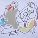 Original mini art - COLORFUL Pastel Drawing - HAPPY ART - Abstract Art Illustration - nursery decor - mom dad kids cat art