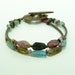 Multi-Colored Tourmaline Antiqued Brass Beaded Bracelet, Apatite, Two Rows