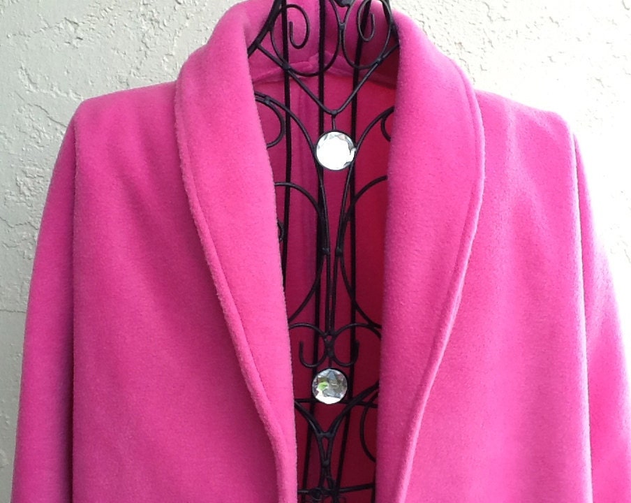 Women's Fleece Blazer Raspberry with Matching Shawl