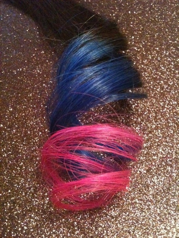 Items similar to B O L D or pastel colored human hair extension/ clip