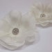 Ivory Silk Poppy Flower Bridal Hairpin with Rhinestone Wedding Hair Accessory