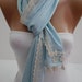 Women Shawl / Scarf - Headband - Cowl with Lace Edge -Summer Trends