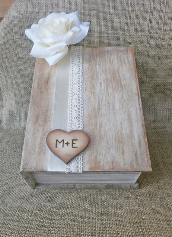 Rustic Card Box Wooden Book Styled Wedding Reception Card