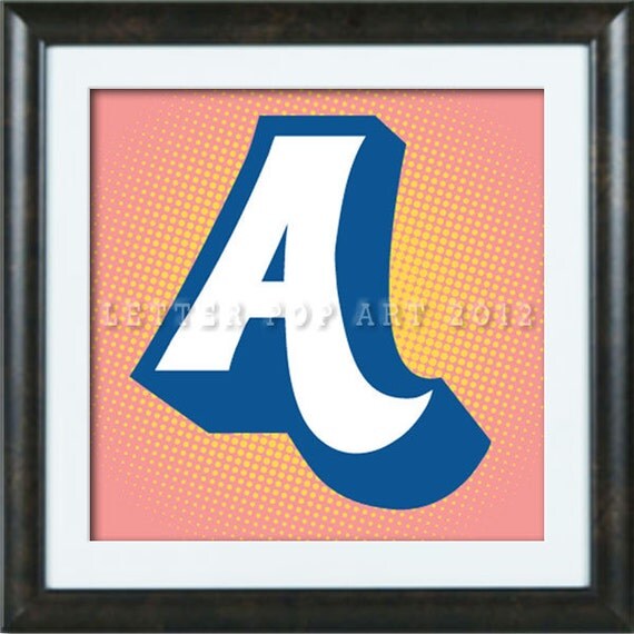 Alphabet Pop Art Print Using Kool Aid Logo Letter A