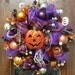 24 inch Glittery Pumpkin Halloween Wreath