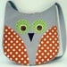 Owl Bag - Handmade Child's Gray Owl Tote Bag