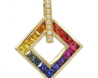 Multicolor Rainbow Sapphire & Diamond Large by RainbowSapphire