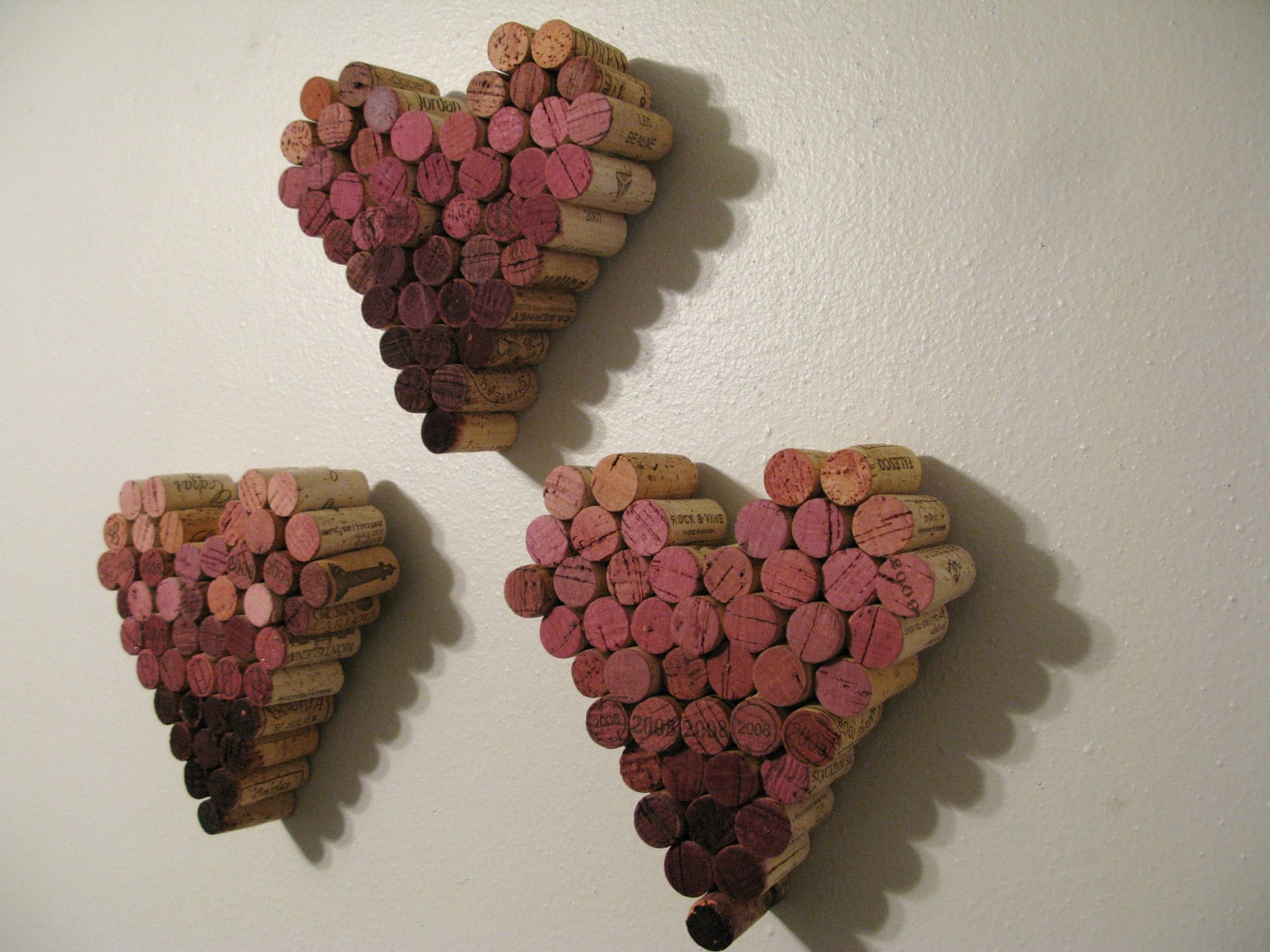 Wine Cork Heart Valentine Art Decor Wall Hangings three
