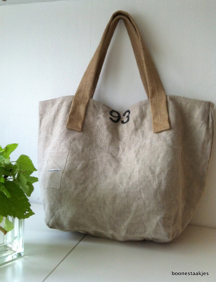 Upcycled postbag canvas bag / tote weekender