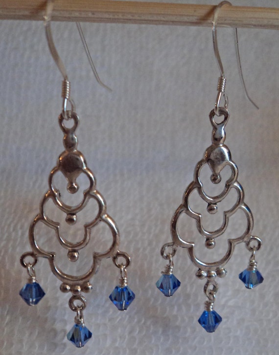 Swarovski crystal sterling silver Chandelier earrings by carricole