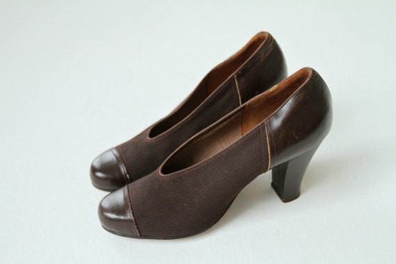 Vintage 1930's Chocolate Brown Jazz Shoes / Pumps / Heels