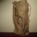 Burlap Decorative Wine Bag, Gift Bag with LOVE Handpainted. Hostess Gift, Holidays, Valentines Day Gift