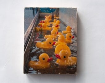 Carnival Photography, 'Rubber Duckies', Limited Edition Photo Block, Image Transfer on Wood Panel by Patrick Lajoie, midway games, fall fair