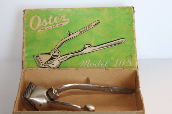 Vintage Oster Model 105 hand operated hair clipper 1940s with