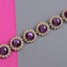 Purple Resin Cabuchon and Rhinestone Bracelet 1930s Vintage