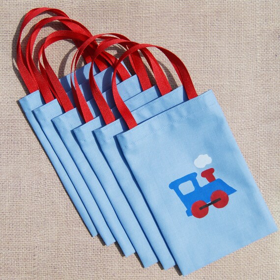 Train Favor Bags : Set of 6 Train Party Goodie Bags Il_570xn